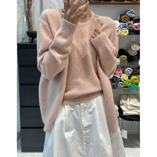 Damen kuschelige Strickjacke mit verlängertem Schnitt und feiner Textur Drune