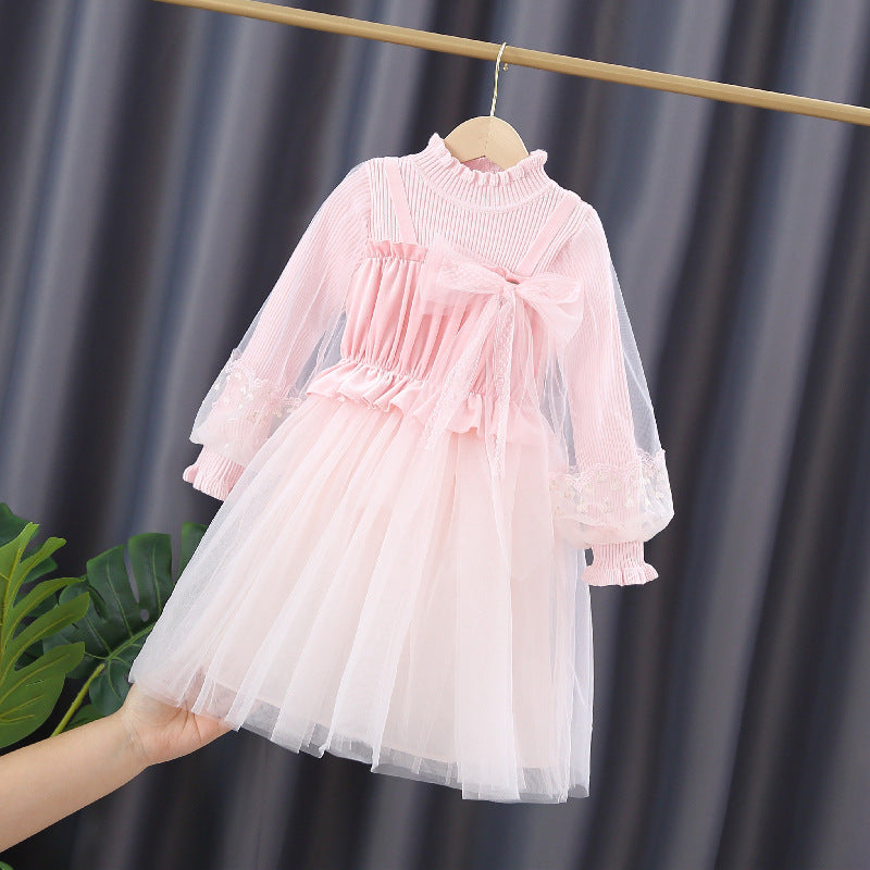 Mädchen festliches Tüllkleid mit Spitzen-Details Drune