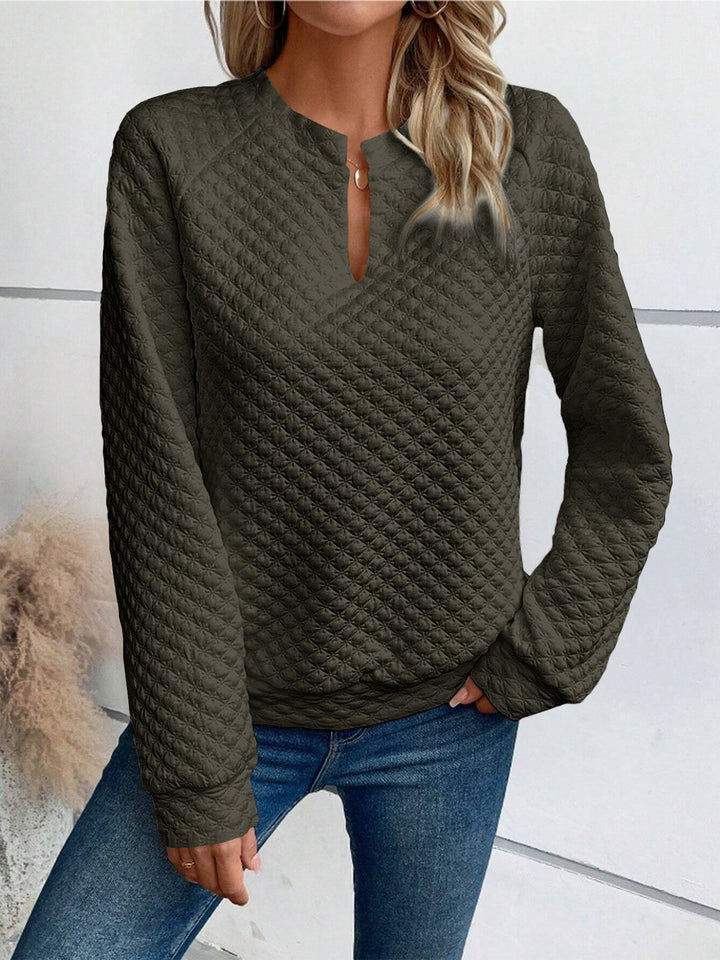 Damen Sweatshirt mit strukturiertem Steppdesign und modischem Ausschnitt Drune