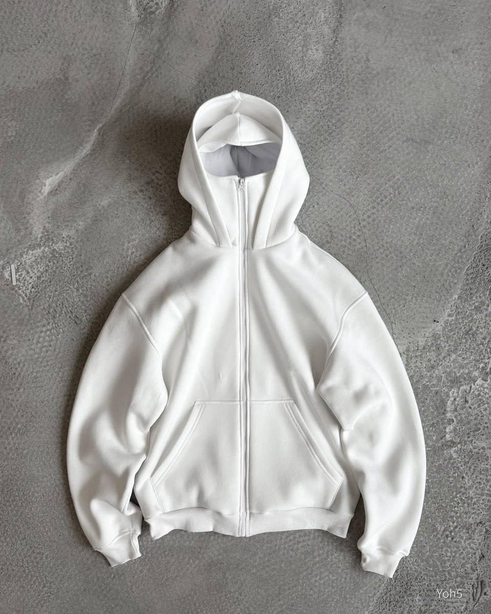 Damen Oversized Kapuzenjacke mit Reißverschluss und Kängurutaschen Drune