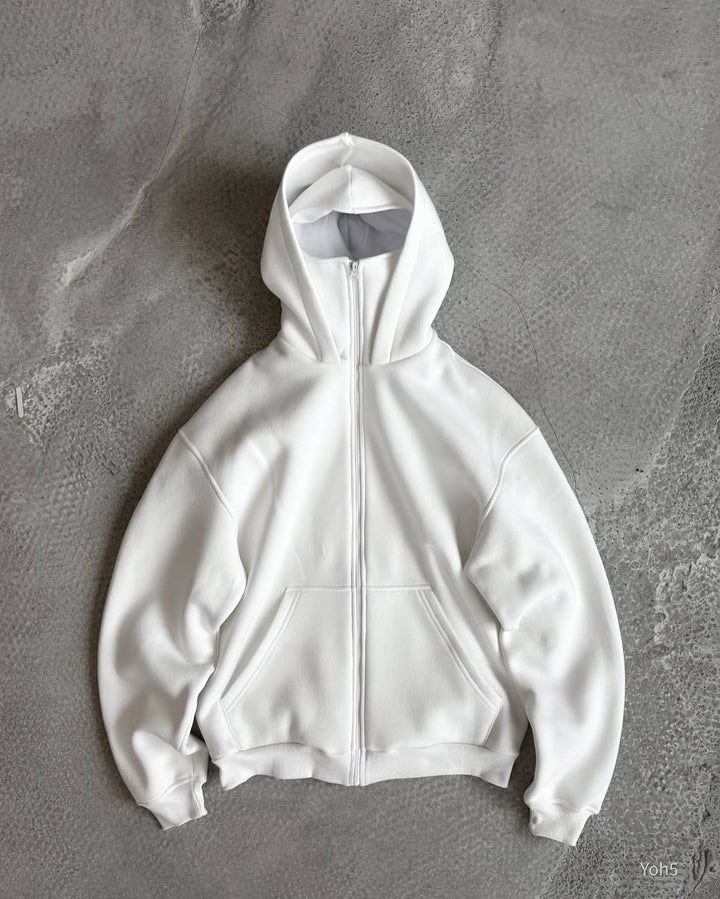 Damen Oversized Kapuzenjacke mit Reißverschluss und Kängurutaschen Drune