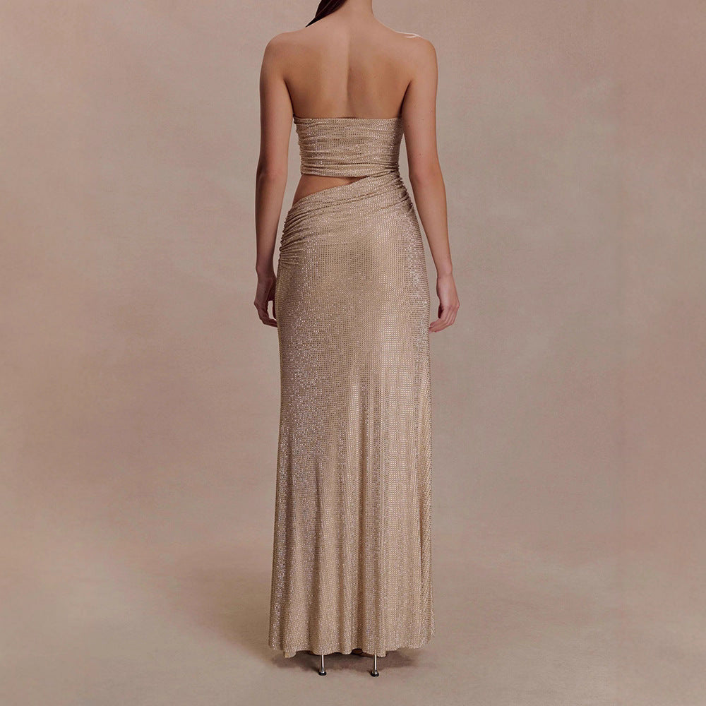 Damen Glamouröses Abendkleid mit Raffungen Drune