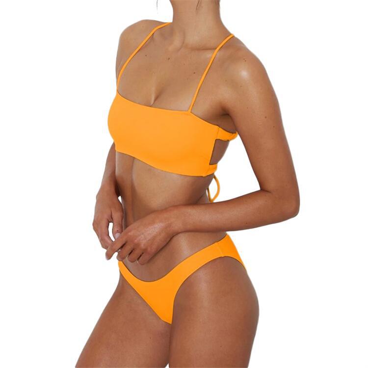 Damen Bikini mit modischem Bandeau-Oberteil und verstellbaren Trägern Drune