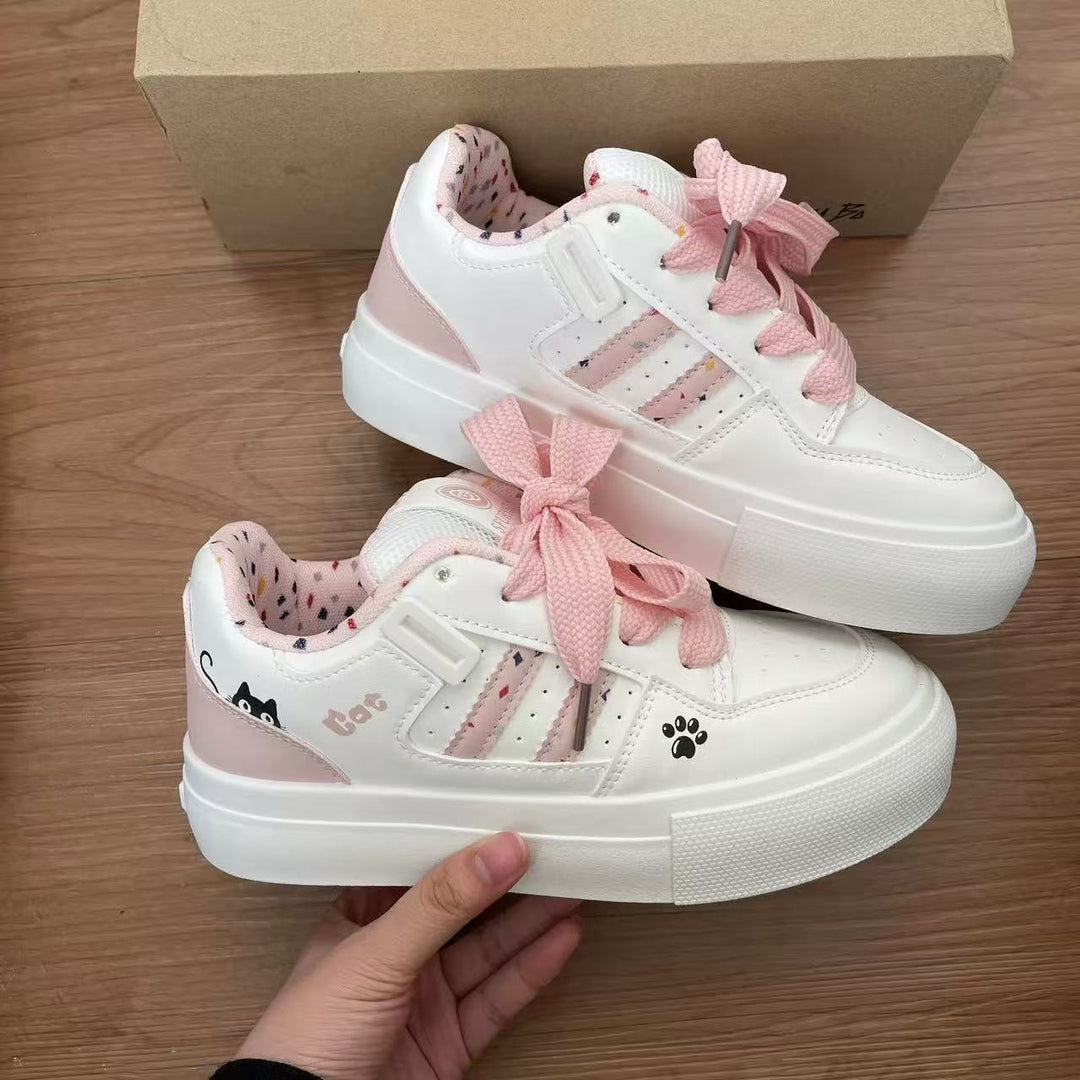 Damen Trendige Plattform Sneakers mit modischen Tiermotiven Drune