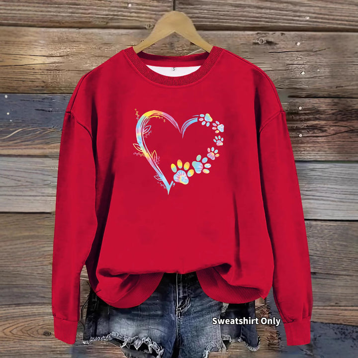 Damen Sweatshirt mit floralem Herzdesign und bequemer Passform Drune