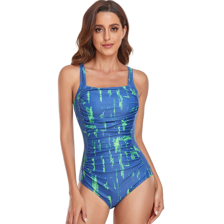Damen einteiliger Badeanzug mit modernem grafischen Mustermix Drune