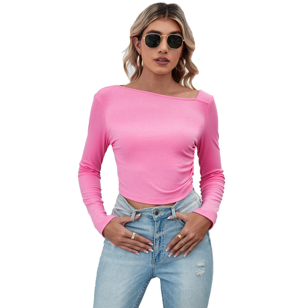 Damen Crop-Top mit elegantem Design und raffinierten Rüschendetails Drune