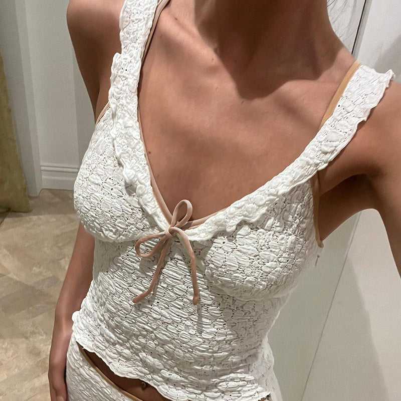 Damen Spitzen-Trägertop mit raffiniertem Design Drune