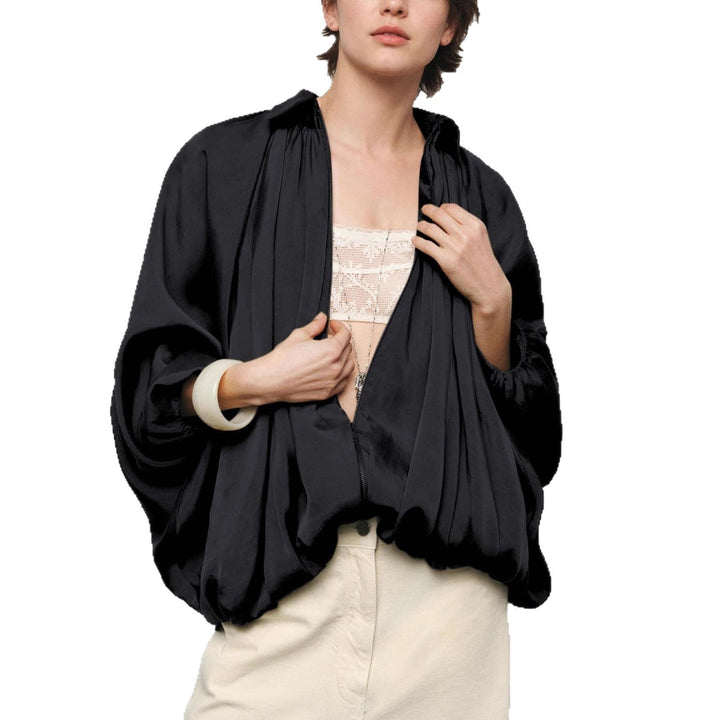 Damen leichte Oversized Seidenjacke Drune