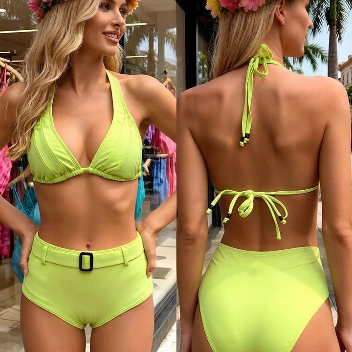 Damen Triangel-Bikini-Set mit praktischen Schnallen-Details Drune