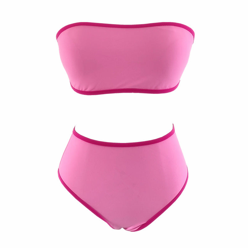 Damen Bandeau-Bikini mit hohem Bund und eleganten Akzenten Drune