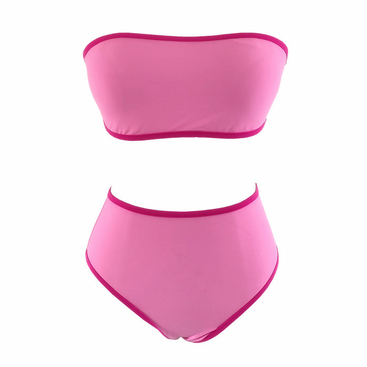 Damen Bandeau-Bikini mit hohem Bund und eleganten Akzenten Drune