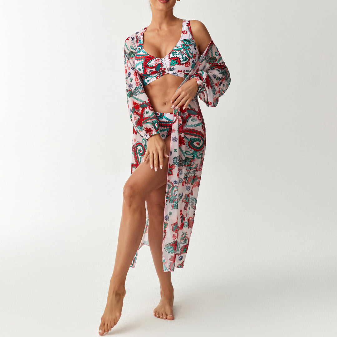 Damen Bikiniset mit transparentem Strandüberwurf Drune