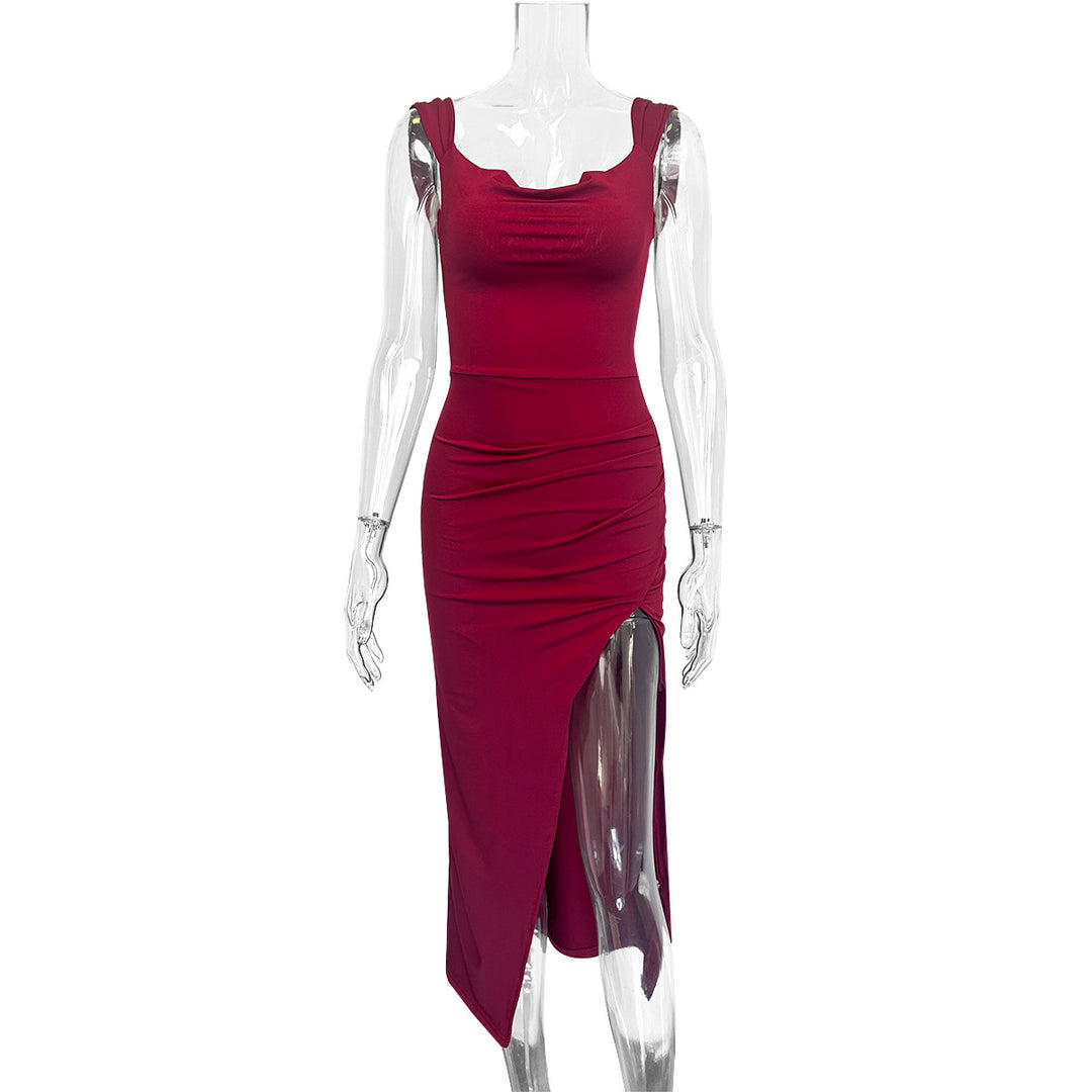 Damen Elegantes, figurbetontes Abendkleid mit seitlichem Schlitz Drune