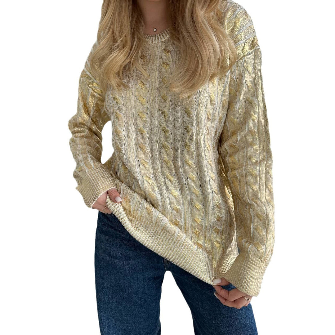 Damen Grobstrickpullover mit detailliertem Zopfmuster und oversized Schnitt Drune