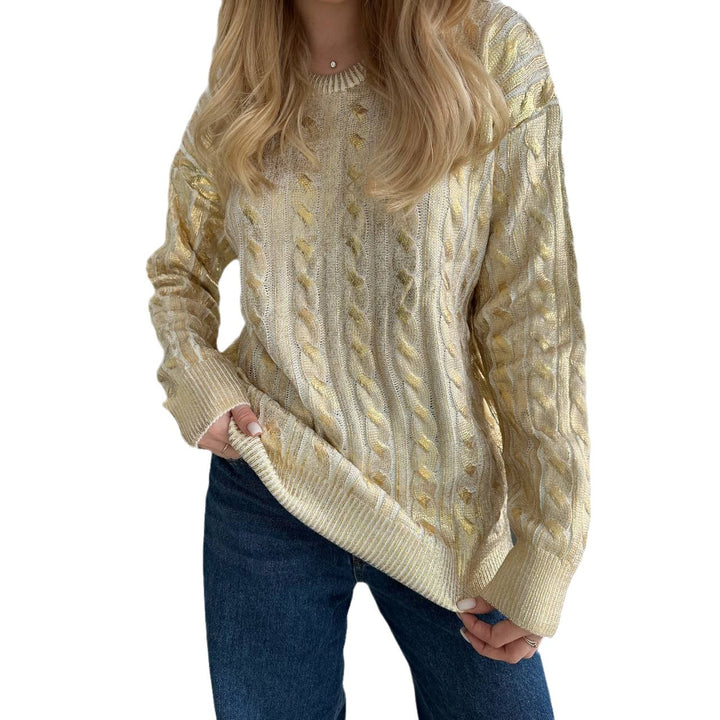 Damen Grobstrickpullover mit detailliertem Zopfmuster und oversized Schnitt Drune