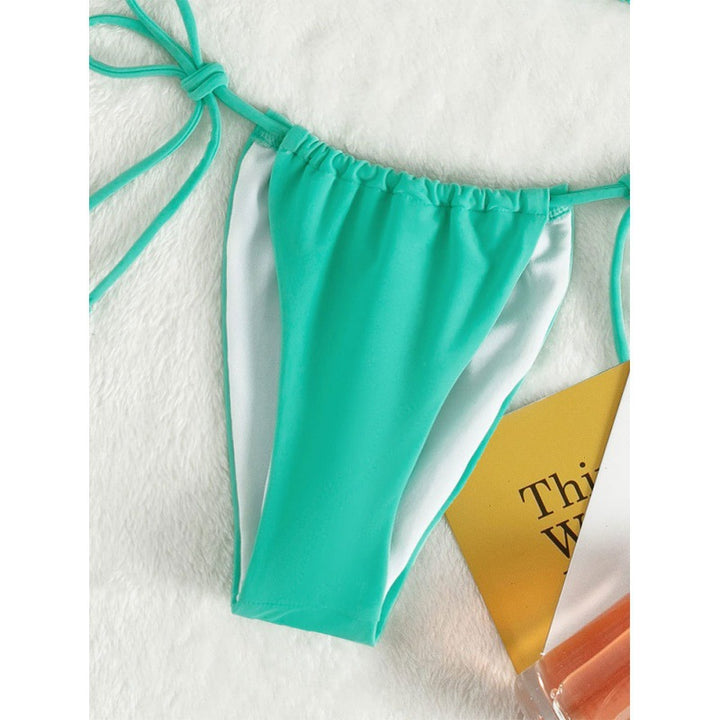 Damen Triangel-Bikini-Set mit verstellbaren Bändern und femininen Akzenten Drune