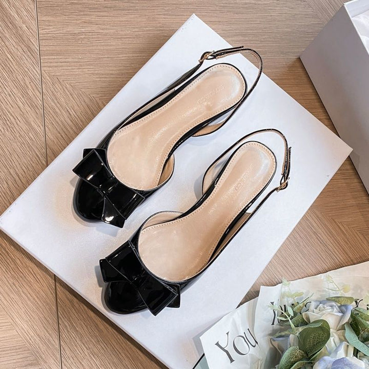 Damen elegante Slingback-Pumps mit dekorativem Schleifendetail Drune