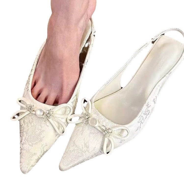Damen Elegante Sling-Pumps mit romantischem Schleifendetail Drune