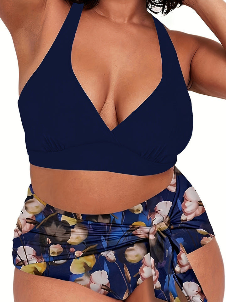Damen Zweiteiliges Badeoutfit mit lässigem Wickelrock Drune