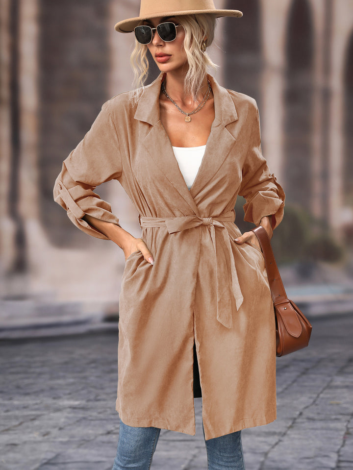 Damen Oversized Trenchcoat mit taillierbarem Gürtel Drune