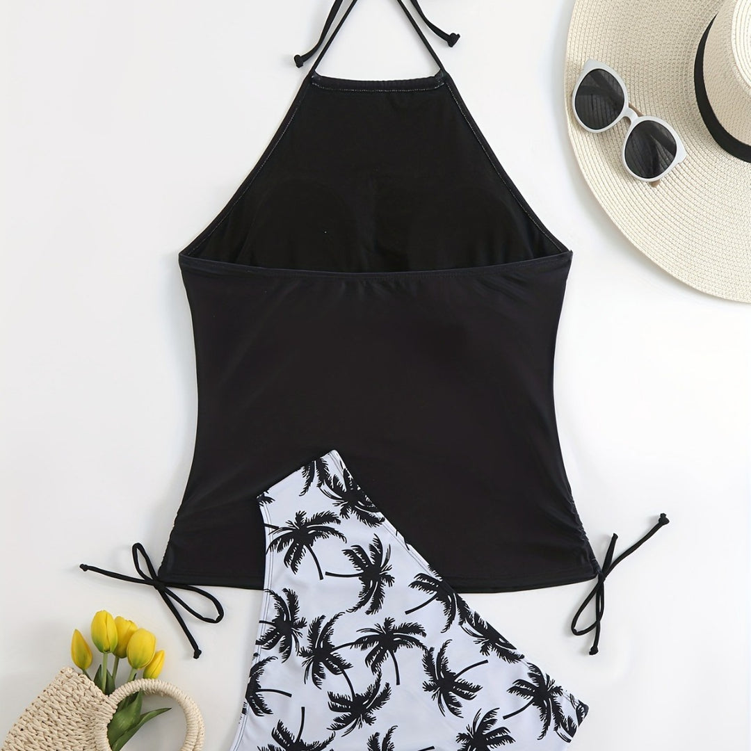 Damen Tankini-Set mit floralem Palmendruck Drune