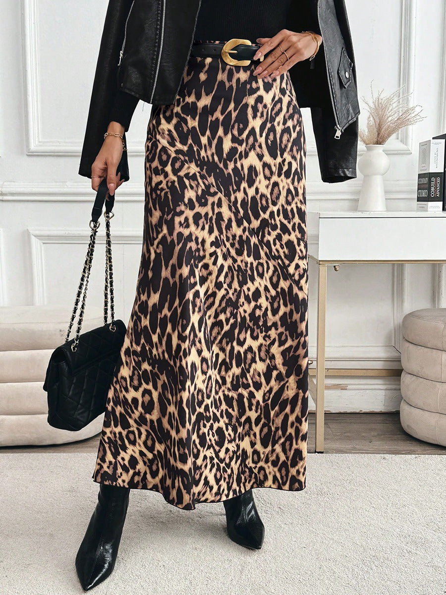 Damen Maxirock mit modischem Leopardenmuster Drune