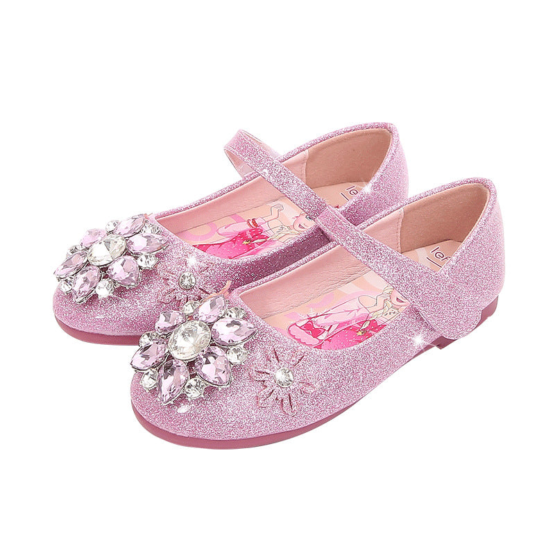 Mädchen Glitzernde Ballerinaschuhe mit Blumenapplikation Drune