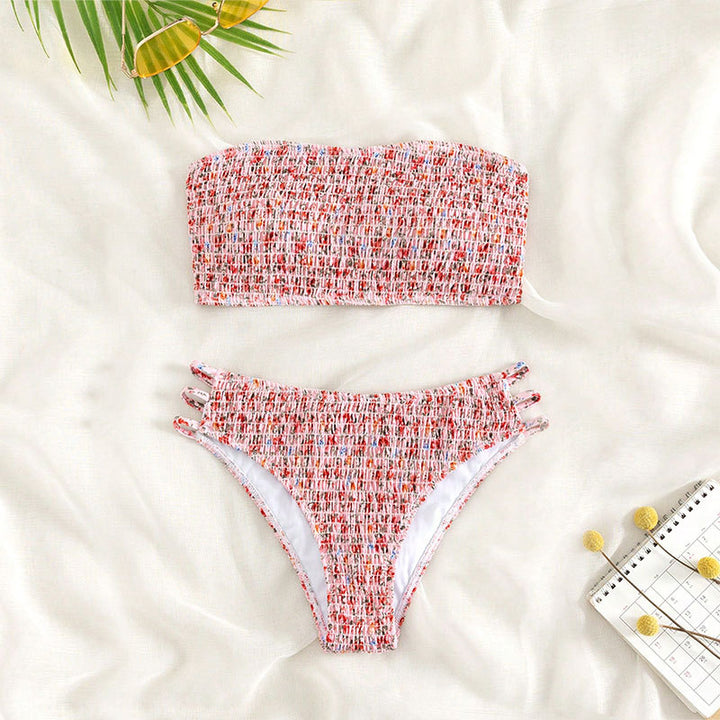 Damen Bandeau-Bikini mit modischem Knotendesign Drune