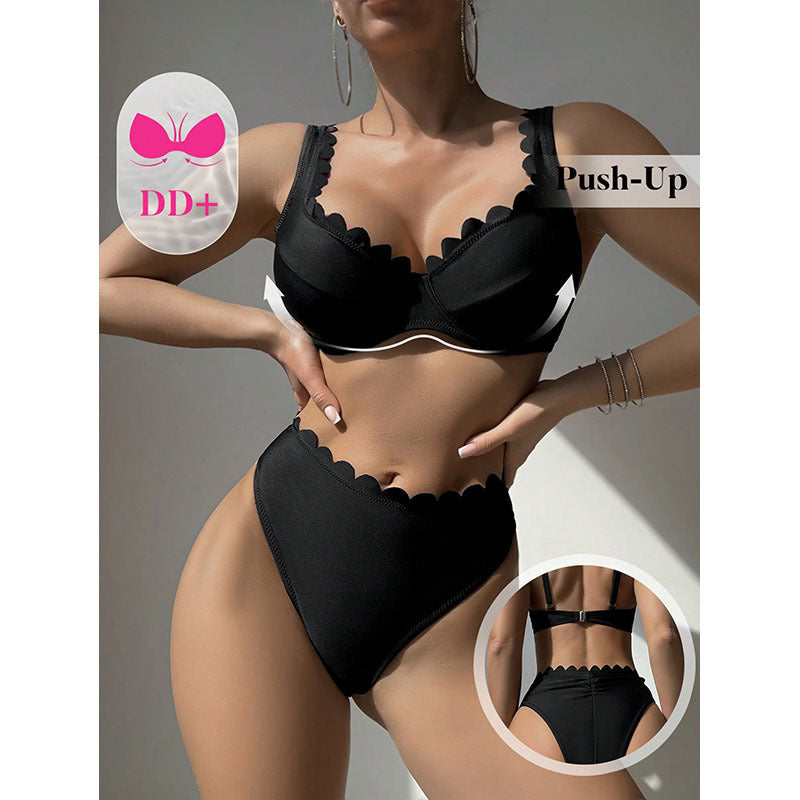 Damen Bikini-Set mit eleganter Wellenkante Drune