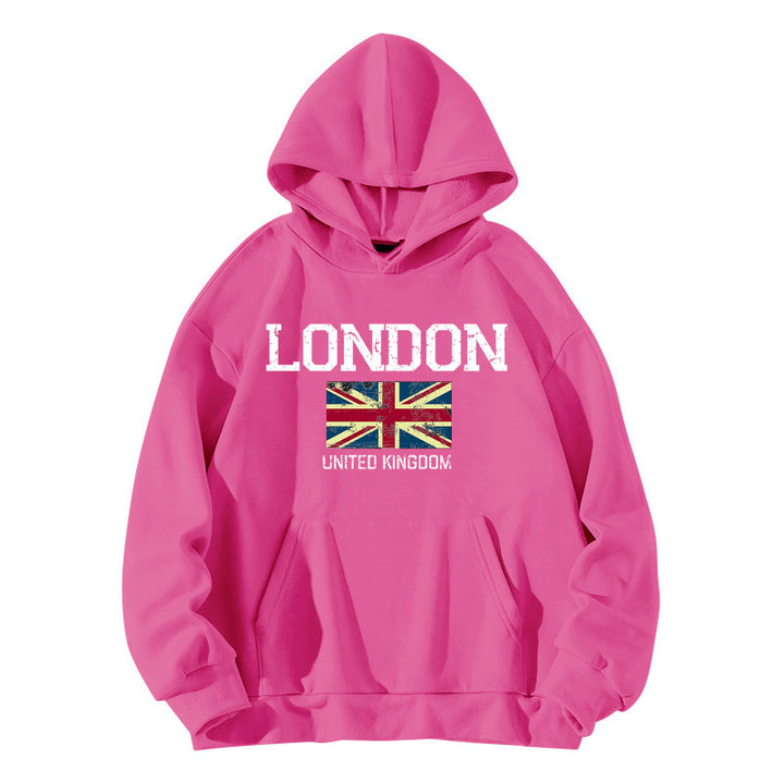 Damen Kapuzenpullover im urbanen London-Style mit Kängurutasche und gemütlichem Schnitt Drune