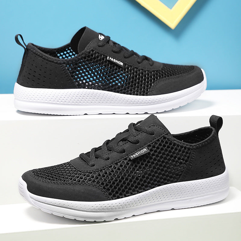 Unisex nan leichter Komfort-Walking-Schuh mit luftigem Wabenmesh, ergonomischer Dämpfungssohle und Zuglasche Drune