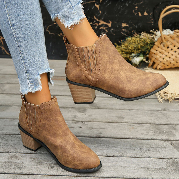 Drune | Vintage Stiefeletten Mit Klobigem Absatz
