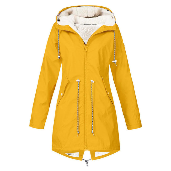 Damen modische Übergangsjacke mit warmem Innenfutter und praktischer Kapuze Drune