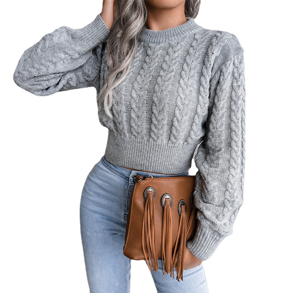 Damen Grobstrickpullover mit Zopfdesign und lässigem Schnitt Drune