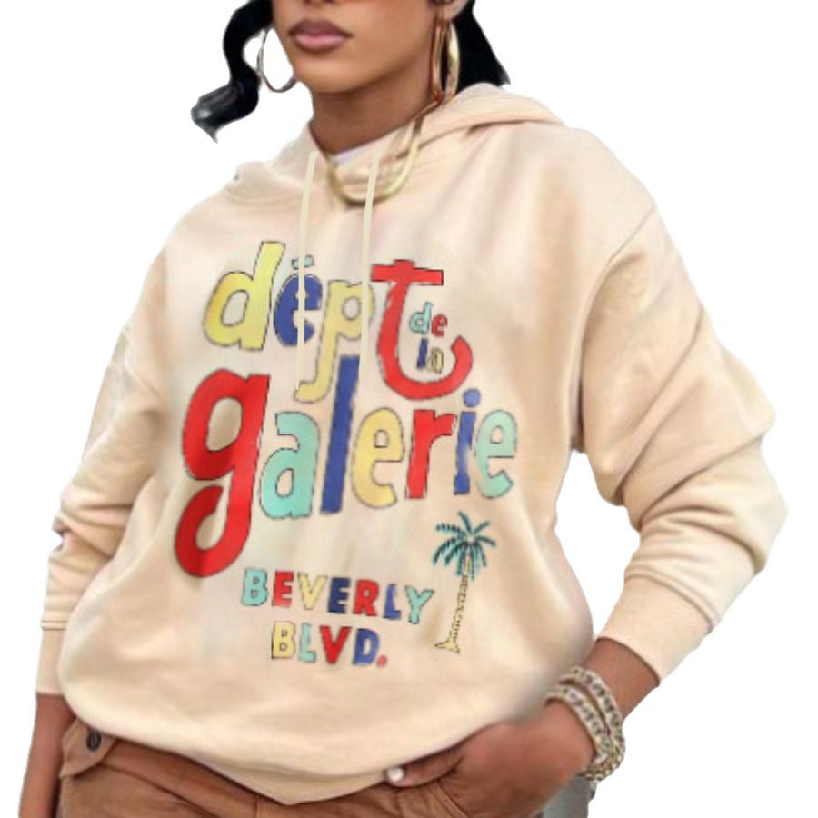 Damen Hoodie mit auffälligem Vintage-Logo Drune