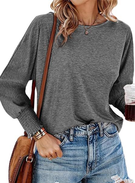 Damen lässiges Langarmshirt mit einzigartigen Ärmelabschlüssen Drune