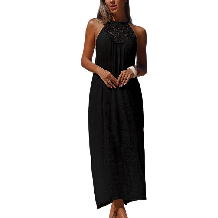Damen lässiges Maxikleid mit gehäkeltem Oberteil Drune