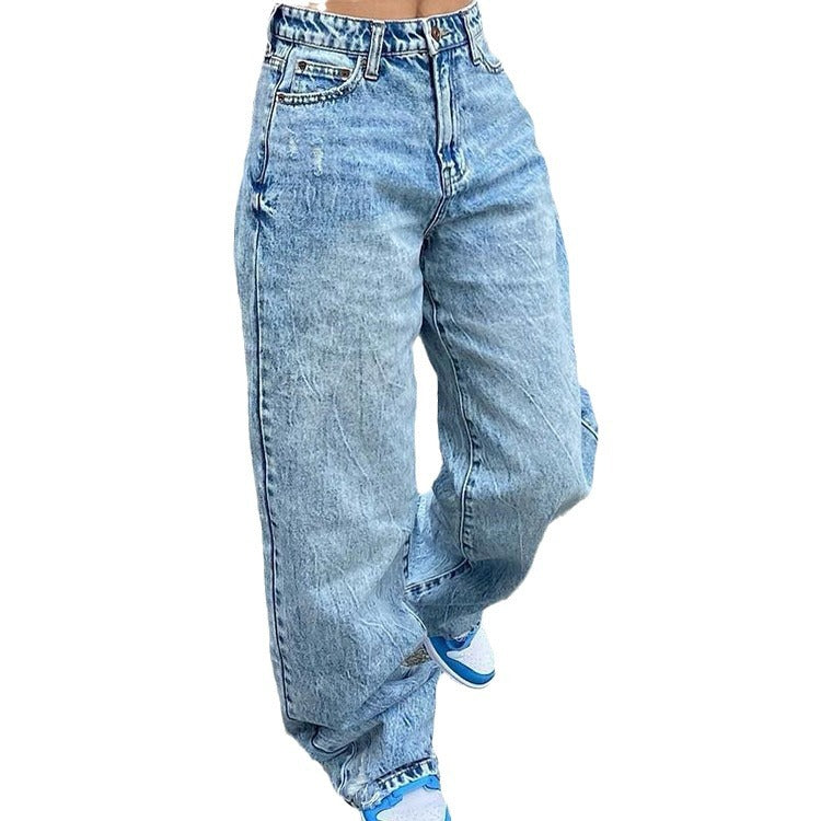Damen weite Cargo-Jeans mit einzigartigen Taschen und lässigem Schnitt Drune