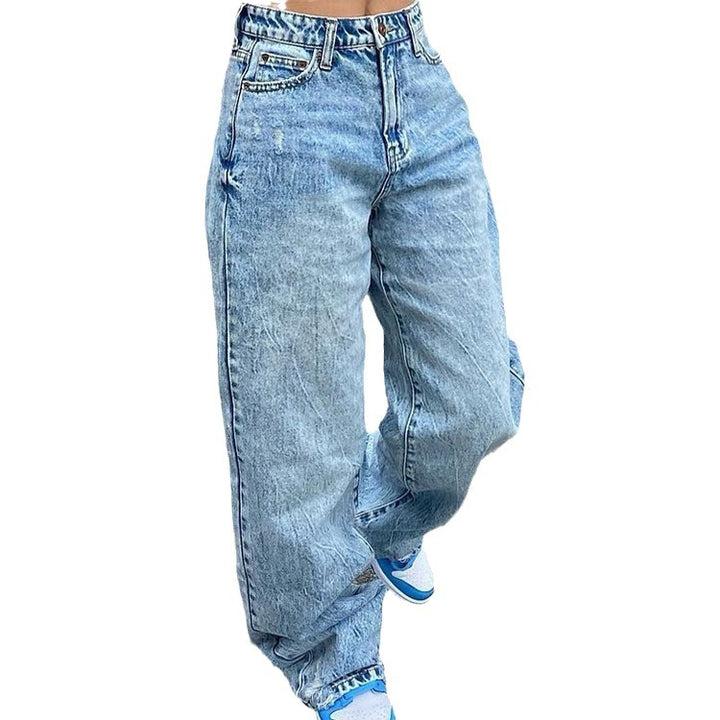 Damen weite Cargo-Jeans mit einzigartigen Taschen und lässigem Schnitt Drune