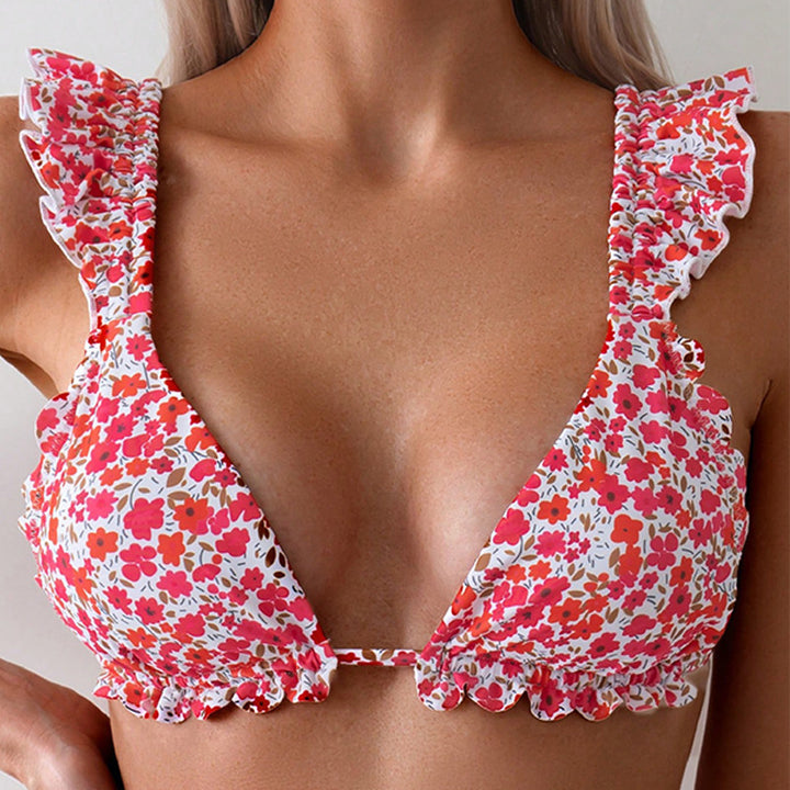 Damen Triangel-Bikini mit verspieltem Rüschendesign Drune