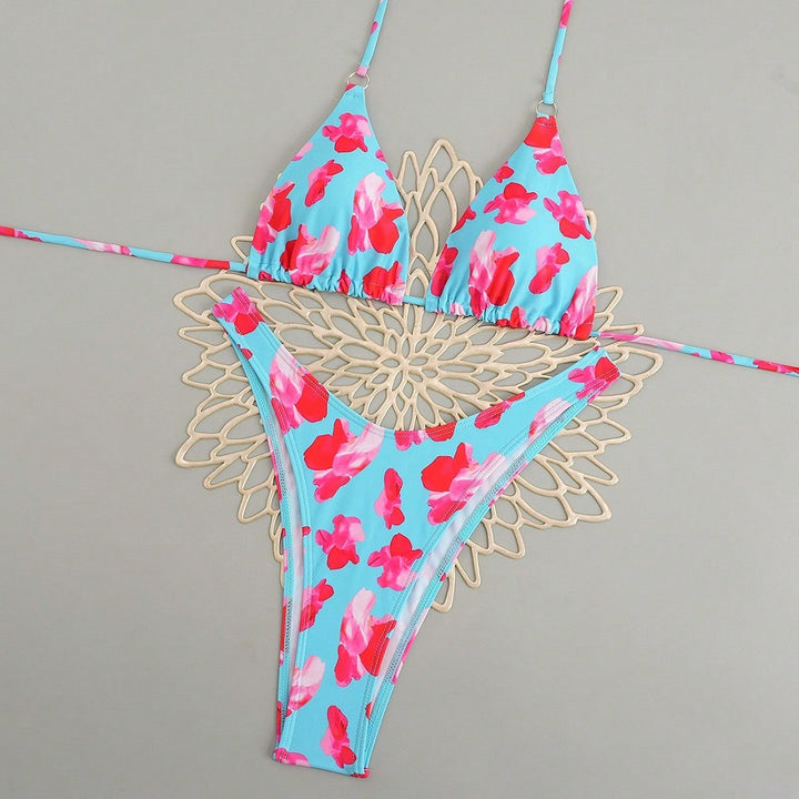Damen Triangel-Bikini-Set mit floralem Design Drune