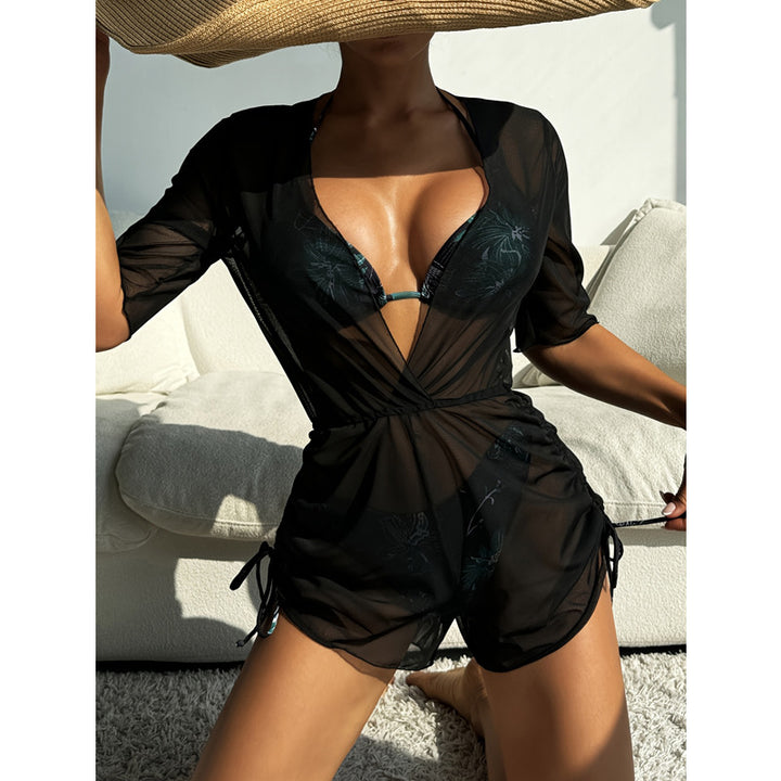 Damen Übergangs Strandschneider mit floralem Design und verstellbarem Bund Drune