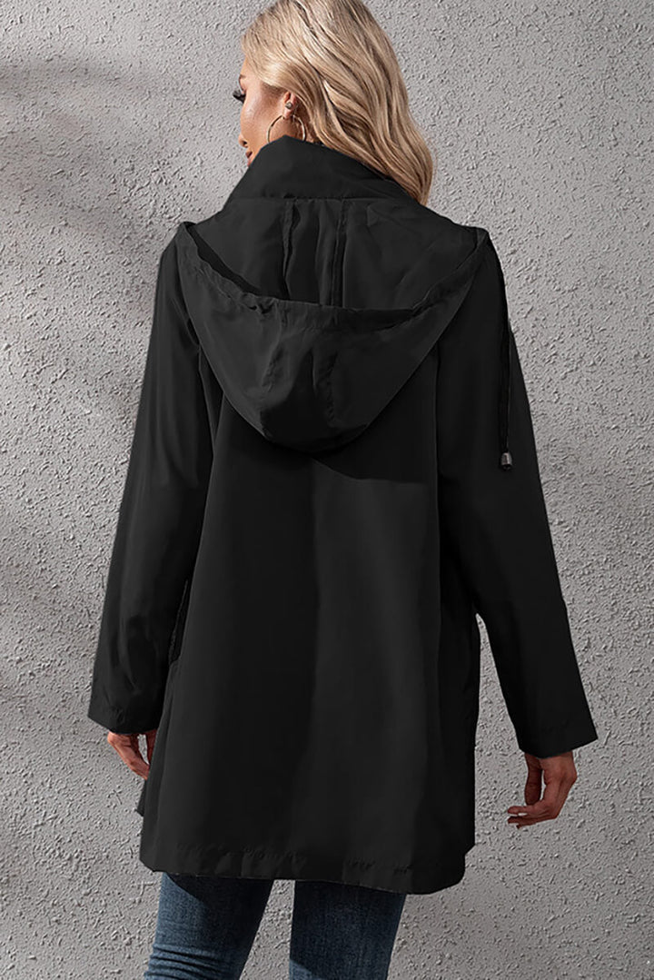 Drune | Kapuzen-Regenjacke - Verstellbare Taille - Wasserabweisend - Legere Oberbekleidung