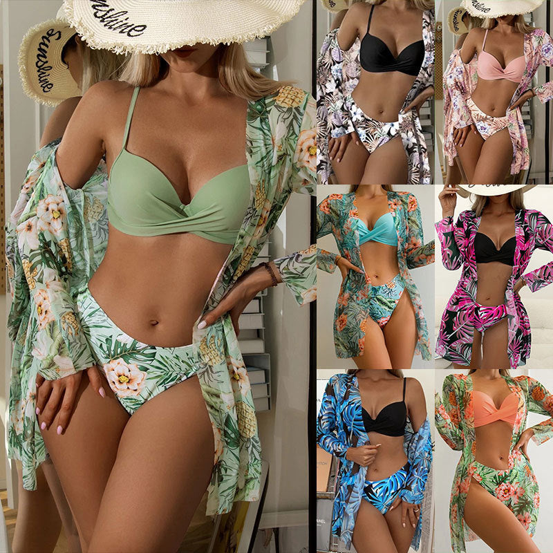 Damen Strandkimono mit buntem Hawaii-Muster Drune