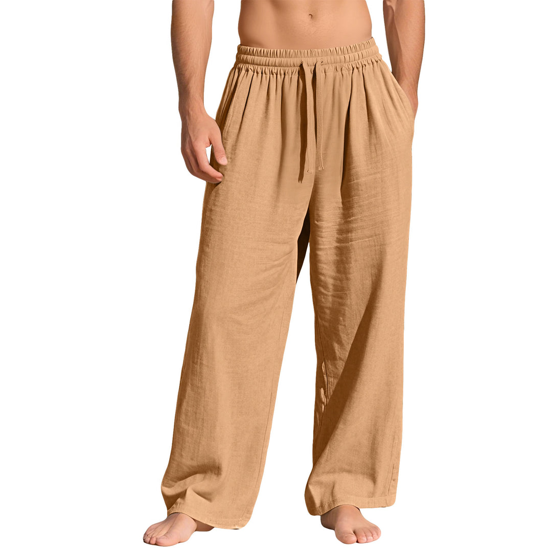 Herren nan leichte Leinen-Loungehose mit elastischem Bund und Seitentaschen Drune