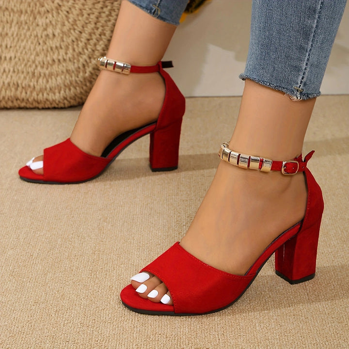 Damen Absatzsandalen mit transparenten Riemen und glitzerndem Akzent Drune