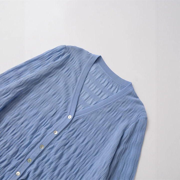 Damen Strickjacke mit weiten Ärmeln und Knopfdetails Drune