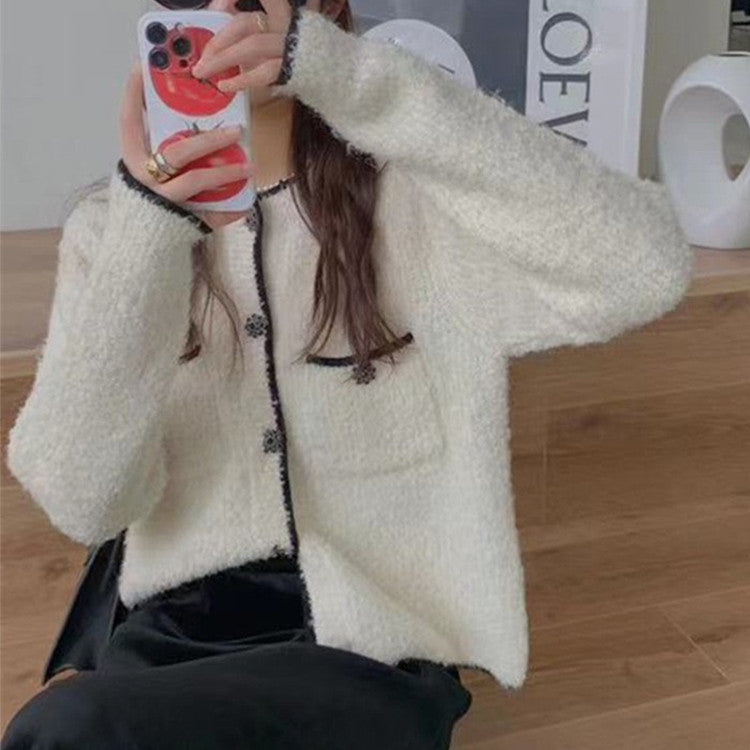 Damen Kuscheliger Cardigan mit stylischen Knopfdetails und aufgesetzten Taschen Drune