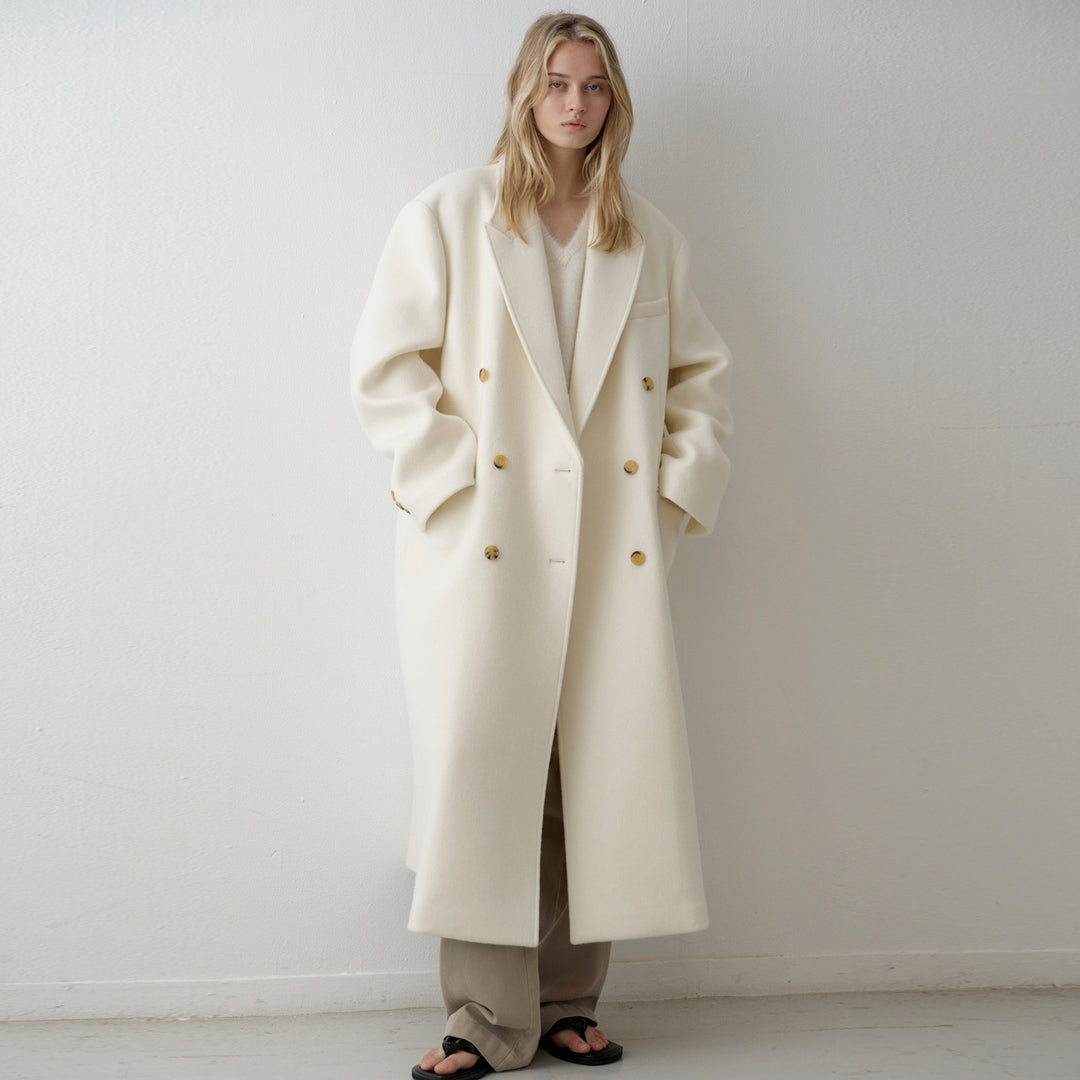 Damen Langer Oversized-Mantel mit doppelter Knopfreihe Drune